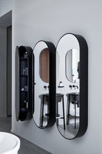 Load image into Gallery viewer, Oval wall-mounted mirror with cabinet
