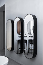 Load image into Gallery viewer, Oval wall-mounted mirror with cabinet
