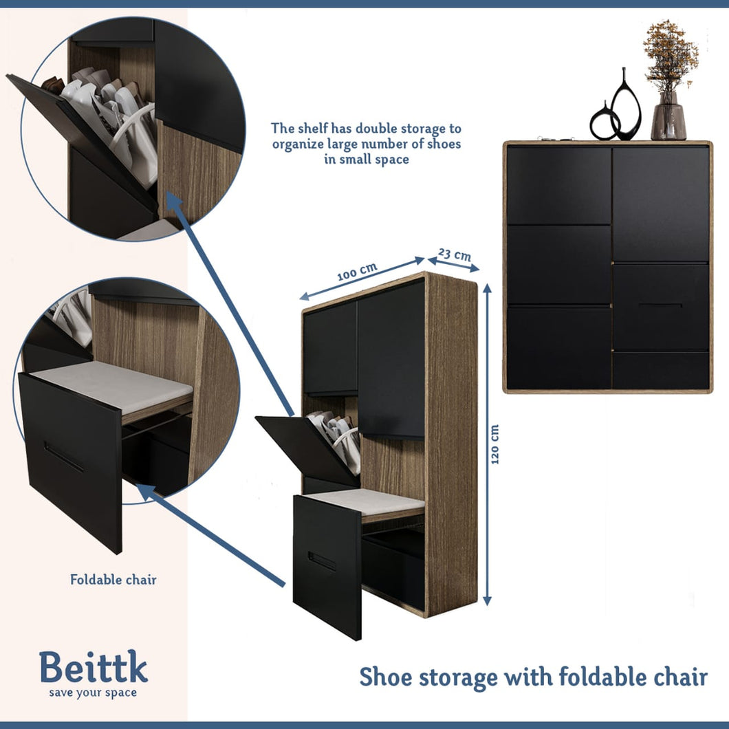 shoe cabinet with foldable chair